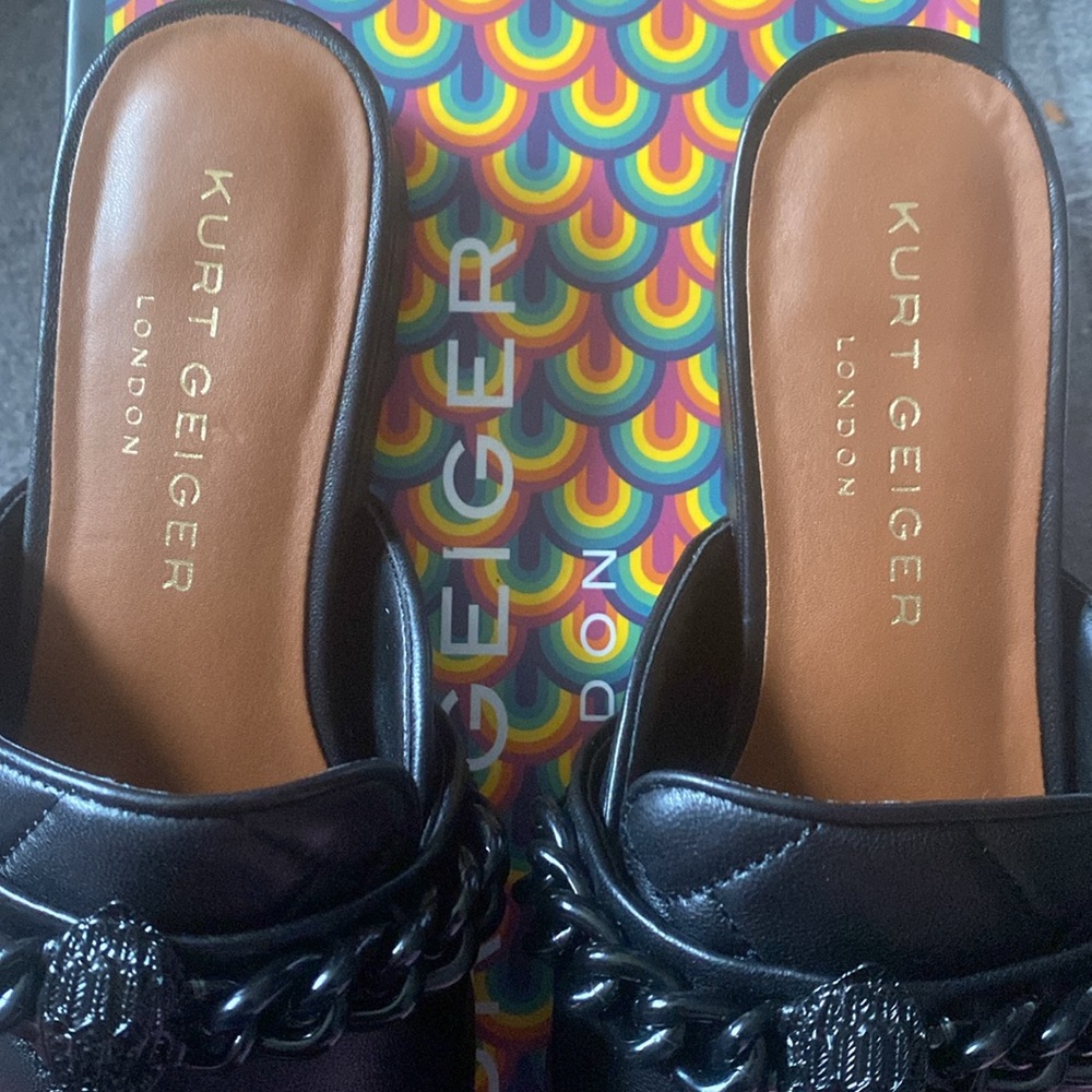 NIB Kurt Geiger London Soho Mule Drench Quilted Leather Flats 37 - Picture 4 of 7